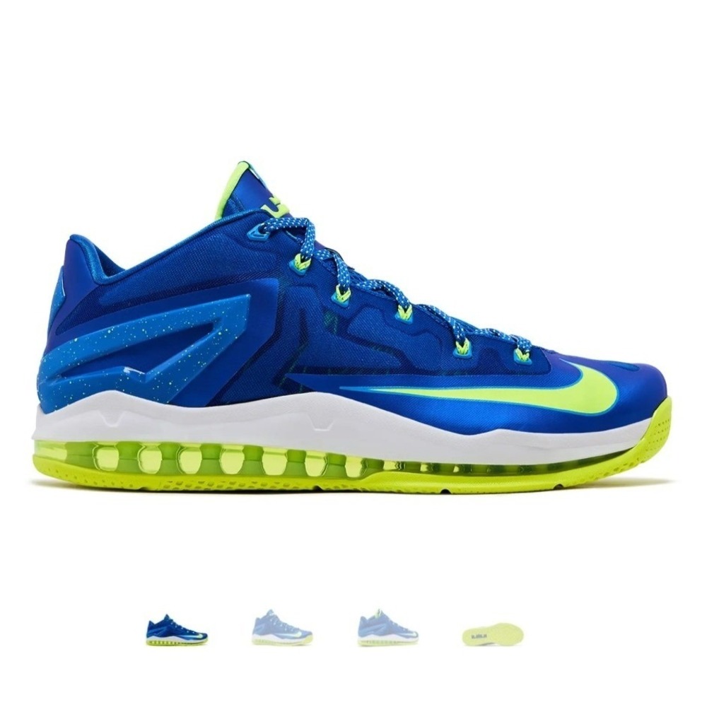 Nike LeBron 8 v/2 2011 Low Sprite Hyper Cobalt Volt White Mens Size 12